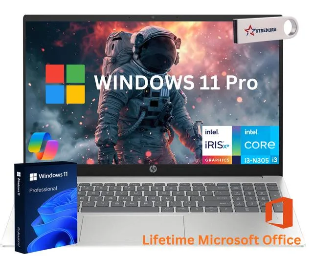 HP HP 15.6 laptop Intel Core i3-N305 32GB 512GB Windows 11 Pro — photo du produit