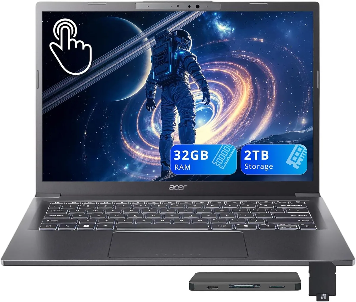 Acer America Acer Aspire 14 AI business laptop Intel Core Ultra 9 288V 32GB 1TB SSD Steel Gray — ภาพสินค้า