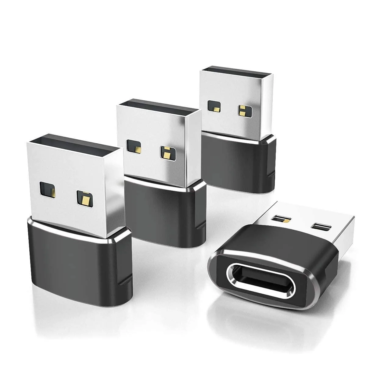  Elebase USB-CF-AM USB Type C to A converter 4-pack black — vörumynd