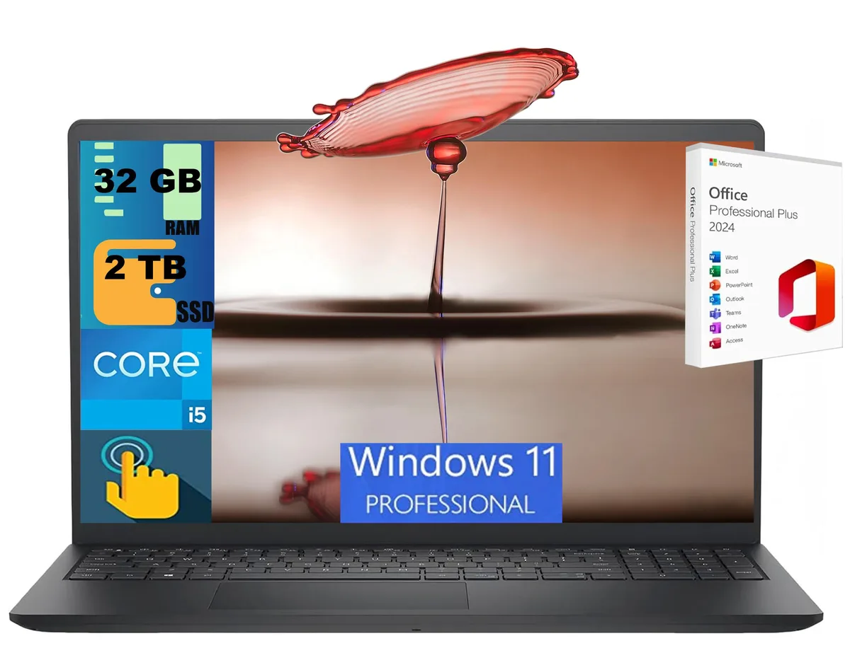 DELL DELL Inspiron 15 laptop 15.6" FHD Touchscreen i5-1334U 32GB 2TB PCIe SSD Windows 11 Pro — photo du produit