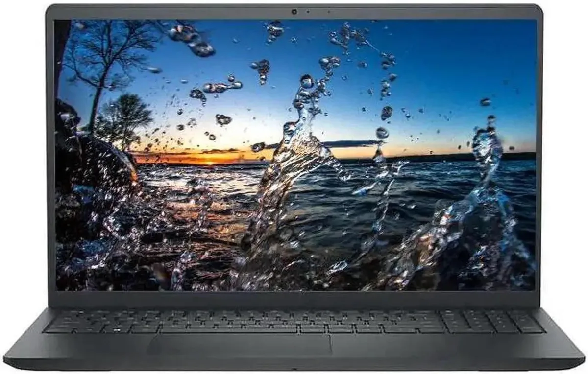 Black 15.6 inch business laptop with matte finish and full HD non-touch display
