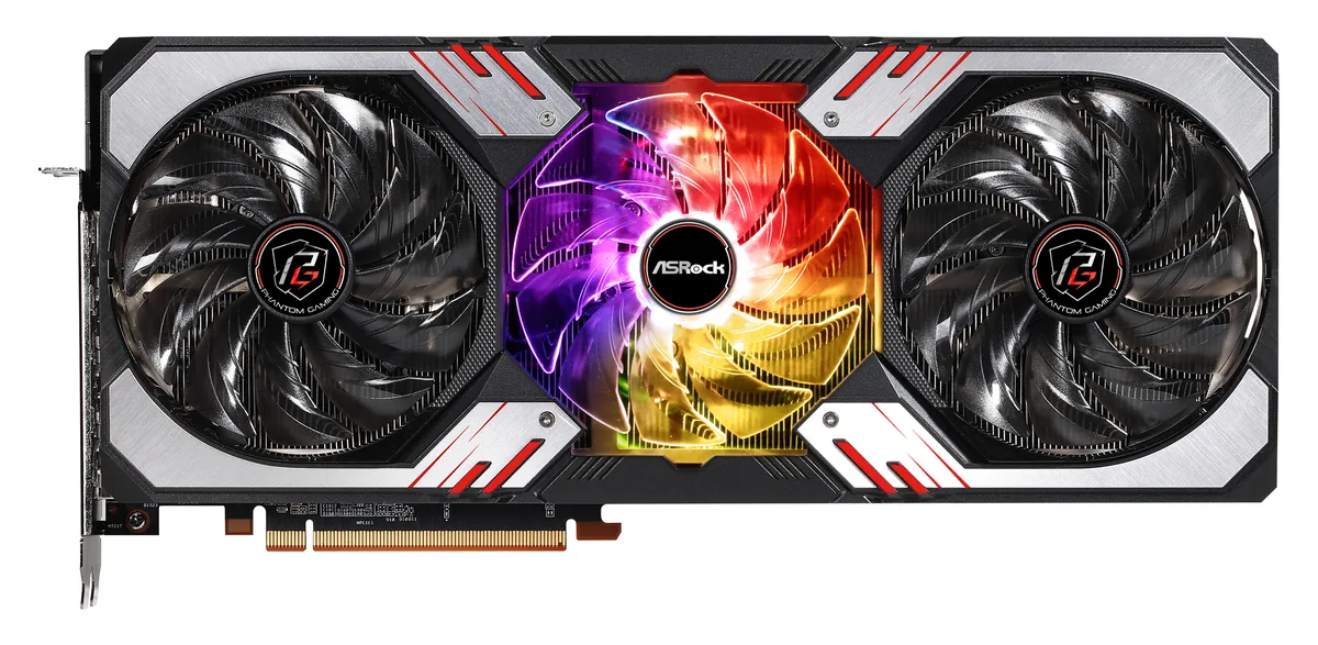 ASRock Phantom Gaming Radeon RX 6950 XT graphics card, triple-fan cooler, metal backplate, 2.8-slot design
