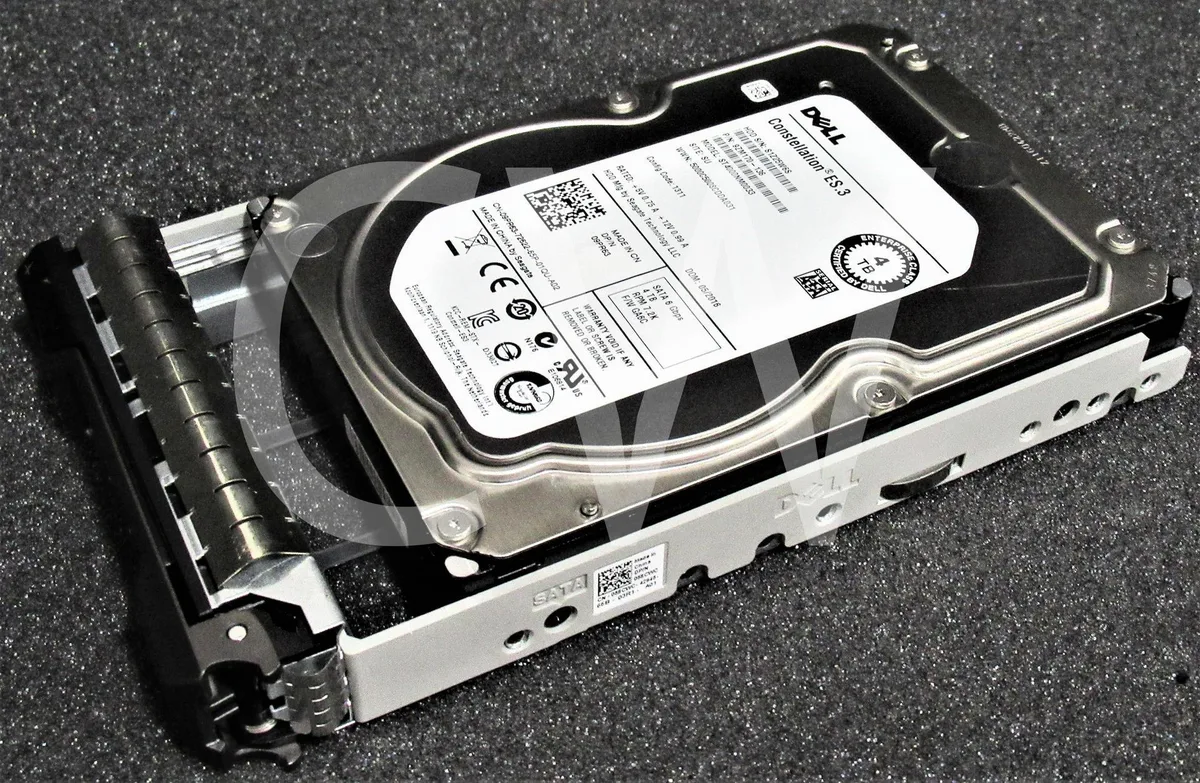 Silver 3.5 inch SATA hard drive with Dell label