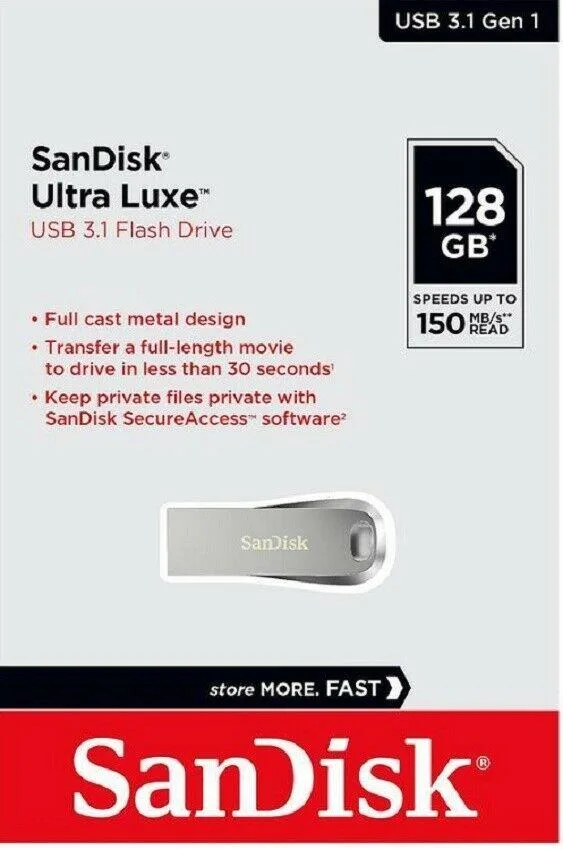 SanDisk SanDisk Ultra Luxe 128 GB USB 3.1 150 MB/s USB flash drive — product photo
