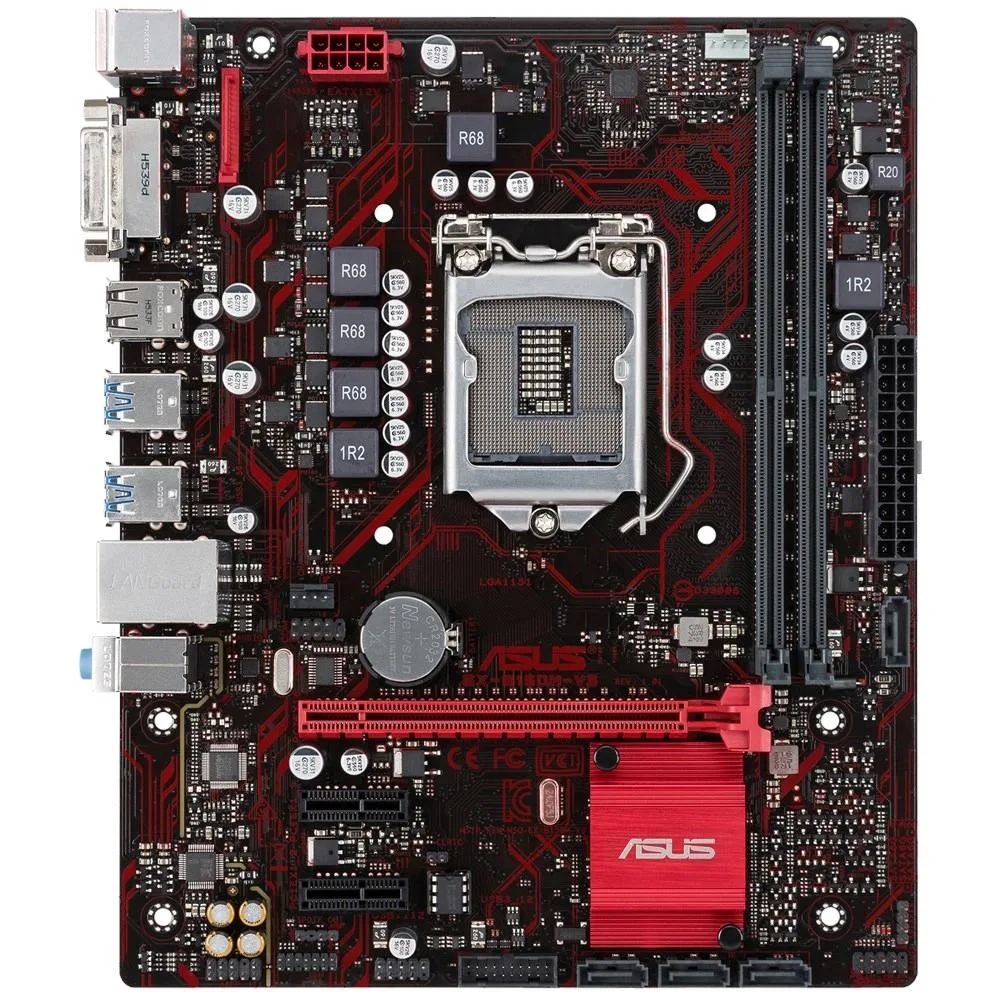 Green micro ATX motherboard with silver LGA 1151 socket and four DDR4 slots