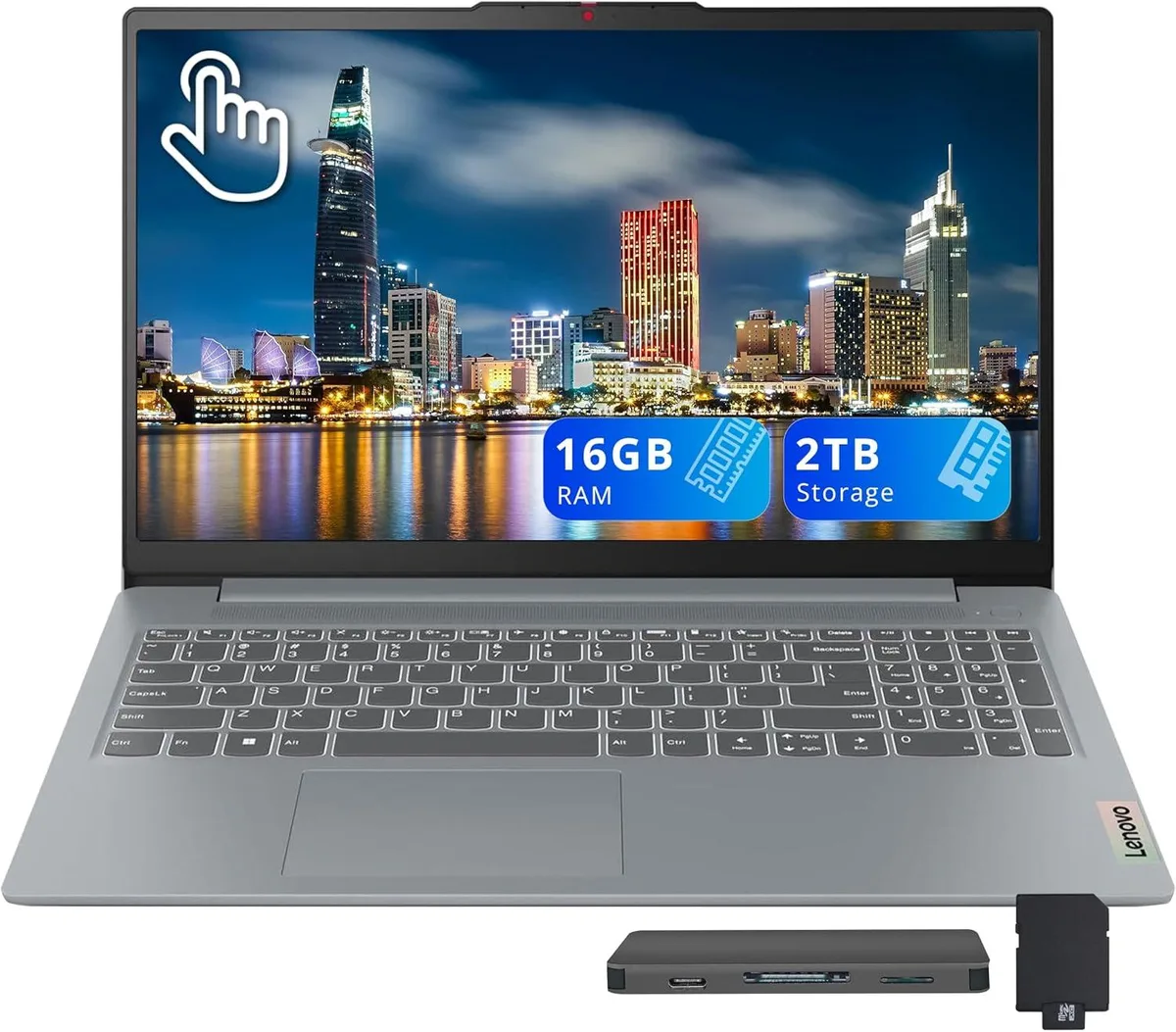 Lenovo Lenovo IdeaPad Slim 3 15.6" FHD Touch Ryzen 7 5825U 16GB 1TB+Dock Grey — produkto nuotrauka