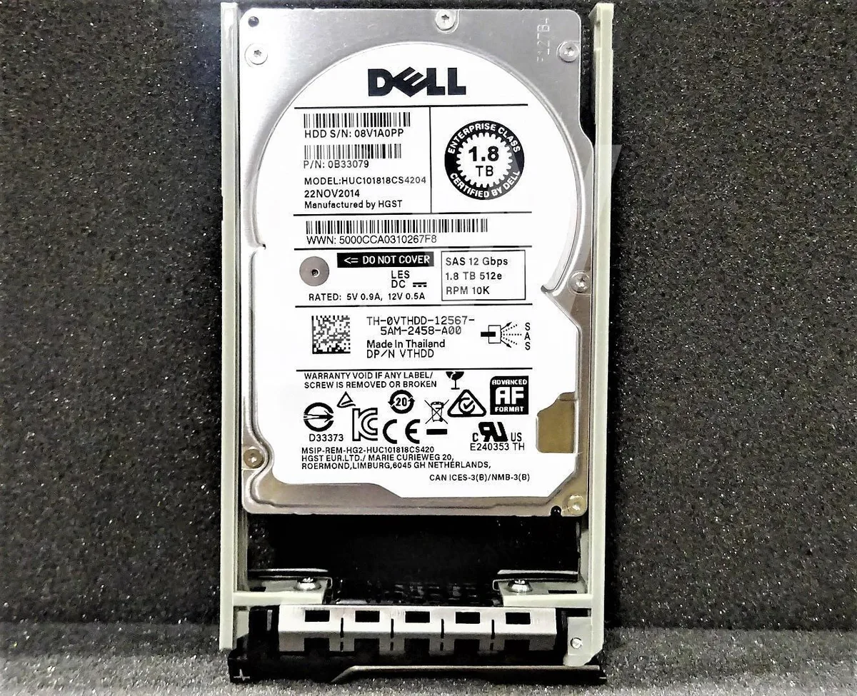 DELL DELL HUC101818CS4204 1.8TB 10000RPM 12G SAS 128MB 2.5in internal hard drive — 商品写真