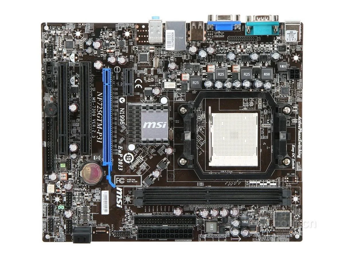 Green Micro ATX motherboard with silver heatsinks, black slots and rear I/O shield