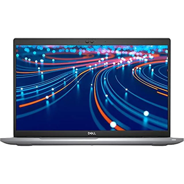 Silver Dell Latitude 5520 clamshell laptop with 15.6 inch anti-glare screen and backlit keyboard