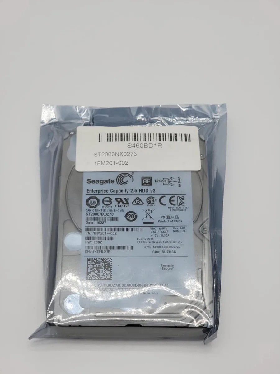 Silver 2.5 inch SAS hard drive with dual port connector