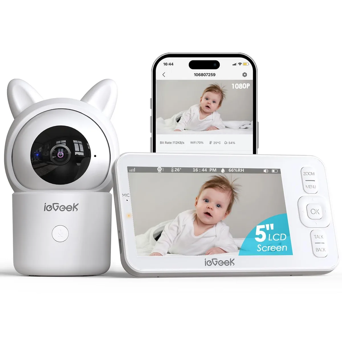 ieGeek ieGeek Baby 7 5" 1080P Baby Monitor Network Camera — preces foto