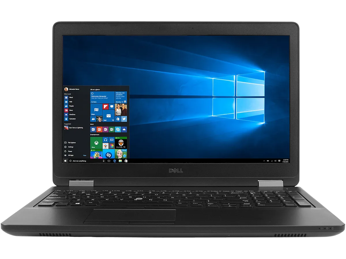 Gray Dell Precision 3510 laptop, 15.6 inch non-touch FHD screen, workstation form factor