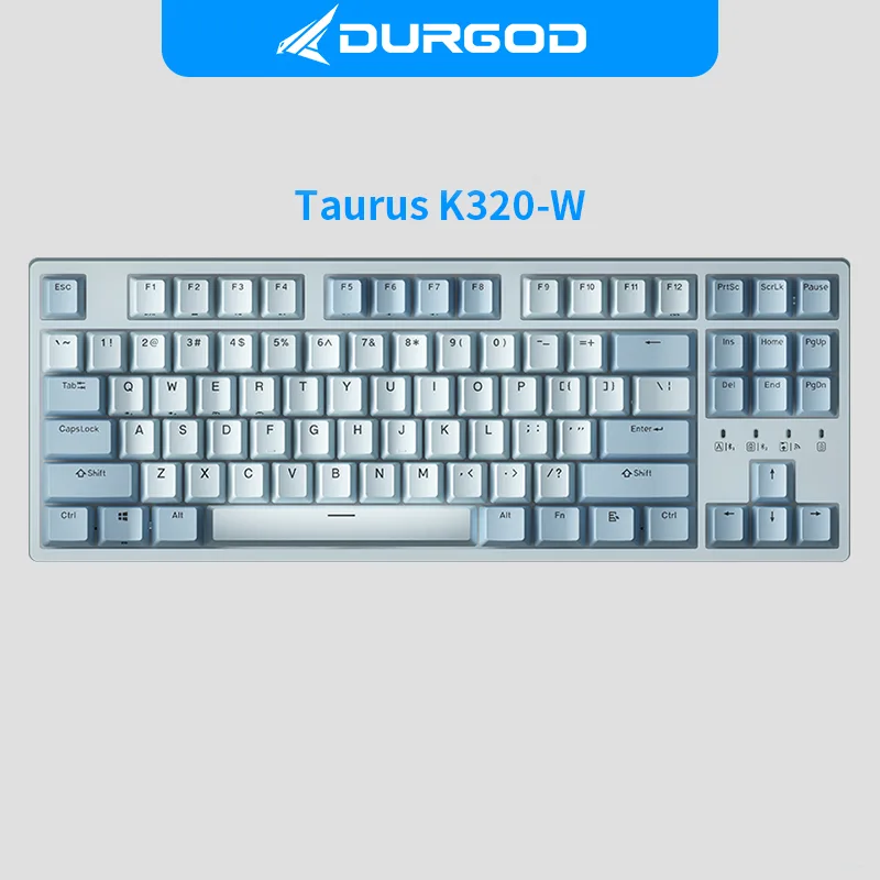 Blue tenkeyless mechanical keyboard with doubleshot PBT keycaps and Cherry MX Silent Red switches