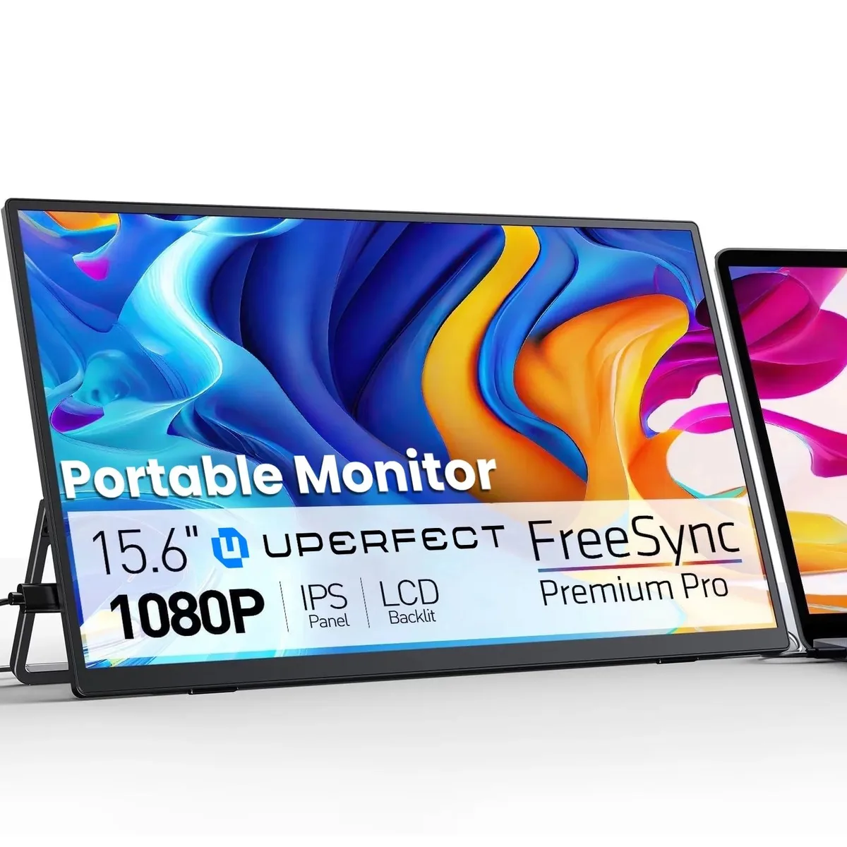 Uperfect Uperfect 15.6" Portable Monitor 1080P 125% sRGB 350Nits USB-C HDMI Stand — 商品写真
