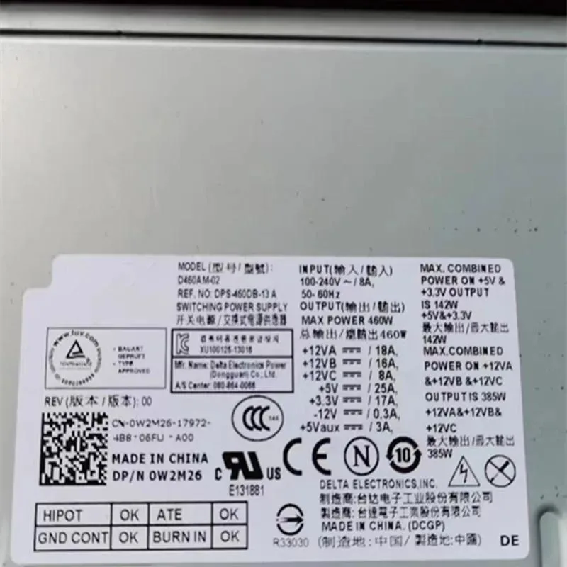 KHACHIMO KHACHIMO 460W ATX power supply D460AM-02 W2M26 0W2M26 DPS-460DB-13 A — product photo