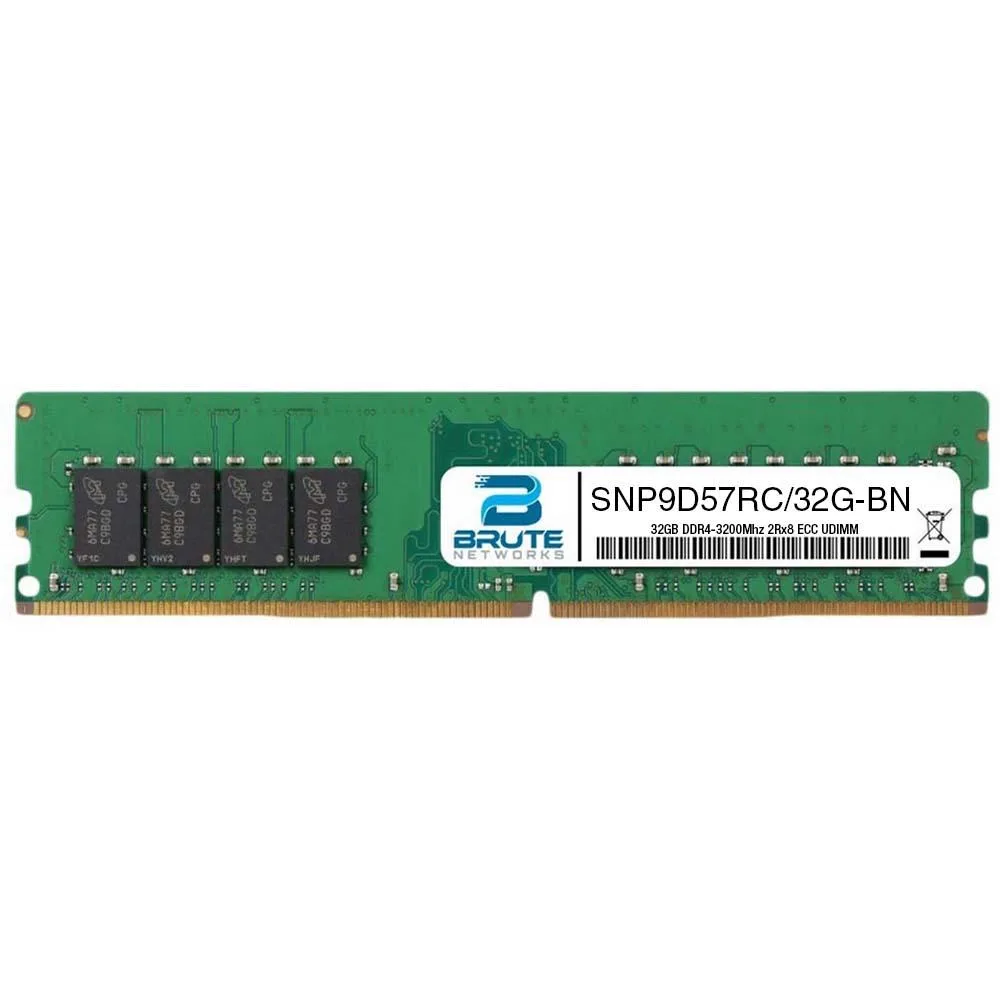 Green PCB memory module with black chips and gold edge contacts