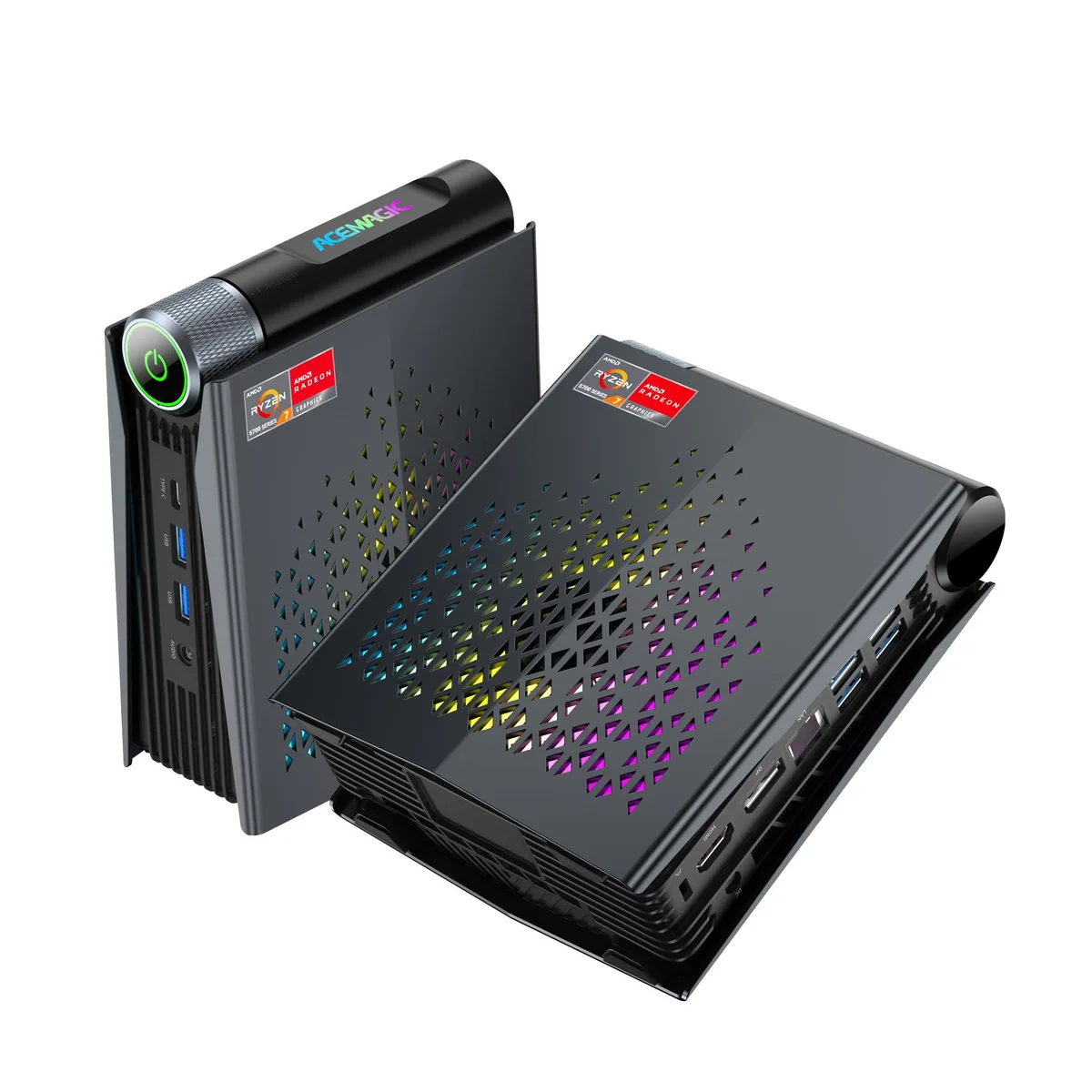 NIPOGI NIPOGI S3A Mini PC AMD Ryzen 7 H255 16GB DDR5 512GB NVMe Gray-Black — foto produk