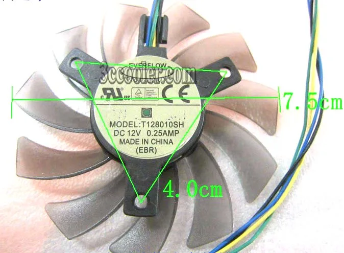 OEM Industries OEM Industries T128010SH 75mm 4-pin frameless fan CPU cooler — fotografia produktu