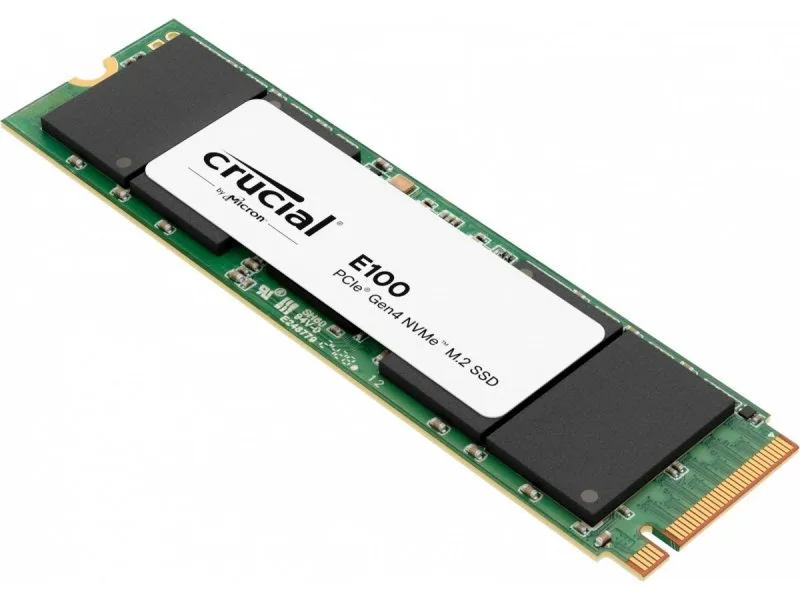 Green rectangular M.2 2280 circuit board with gold edge connector and black controller chip