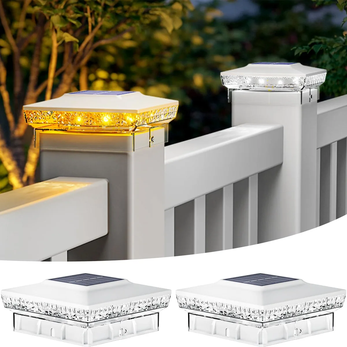  FL19 2 Pack Solar Post Light 16 LED IP64 600 mAh — termékfotó