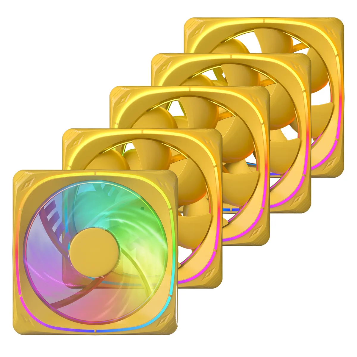 Vetroo Vetroo CF120 120 mm case fan, 5-pack, yellow, ARGB — foto del producto