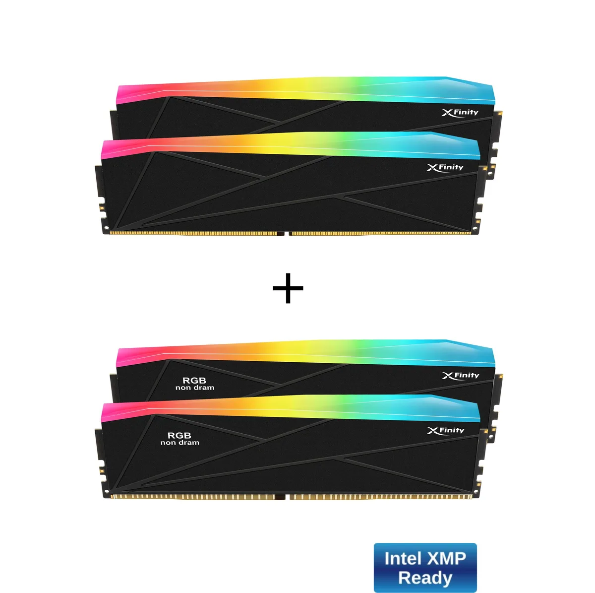 V-color V-color XFinity RGB 32GB (2×16GB) DDR5 8200MHz CL38 SCC 2+2 Kit Black/Silver — product photo