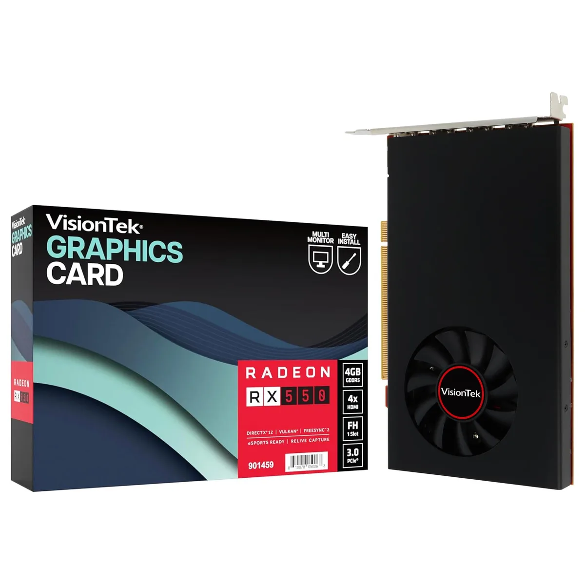 VisionTek VisionTek Radeon RX 550 4GB GDDR5 4x DisplayPort graphics card — photo du produit