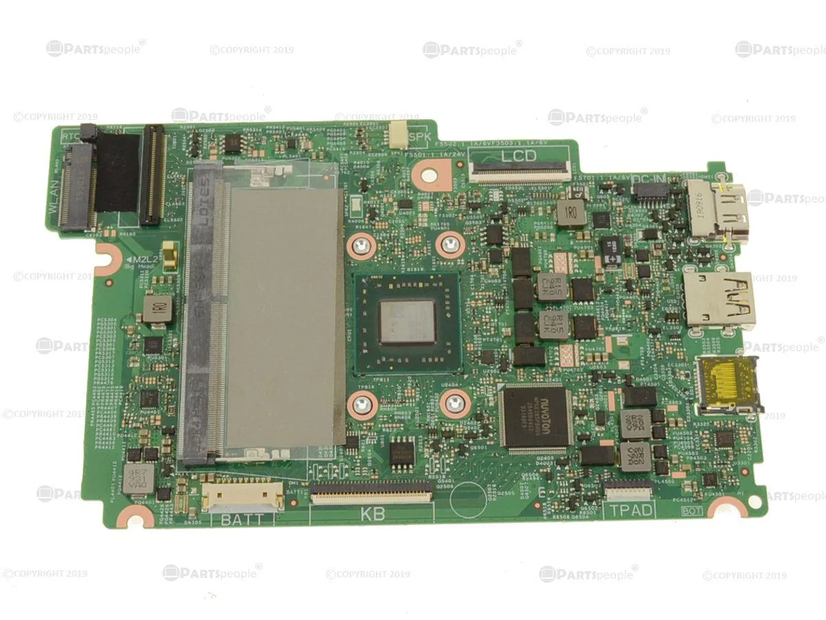 Green Dell motherboard with integrated AMD A9-9420e CPU and 64GB storage