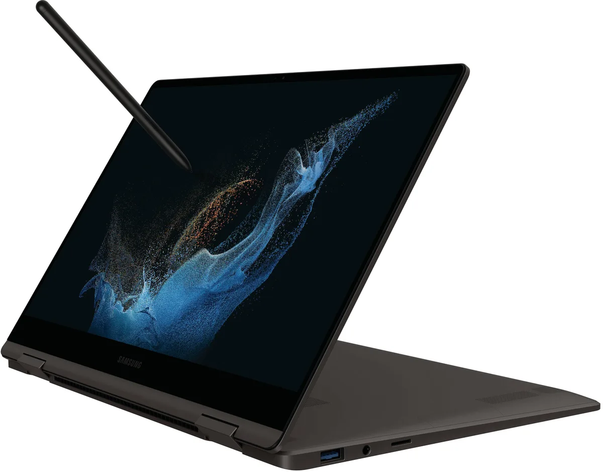 Graphite 2-in-1 laptop with 13.3 inch AMOLED touchscreen and 360-degree hinge