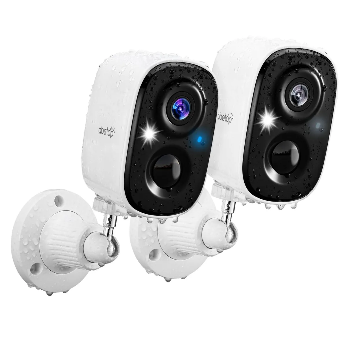  abetap X83-D 2K Bullet IP Camera White 2-Pack 1440p 2.4 GHz 122° 33 ft 15 fps IP65 Battery Powered — produkto nuotrauka