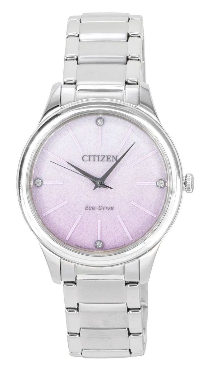 Citizen Citizen Eco-Drive Stainless Steel Pink Dial 34mm Solar Watch EM1220-58X — product photo