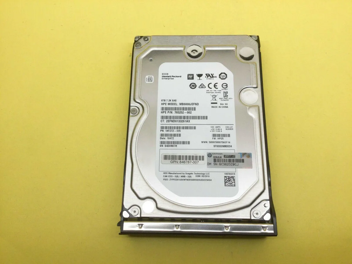HPE HPE 6TB SAS 12G 7.2K 3.5 LFF LP 512E internal hard drive — 商品写真