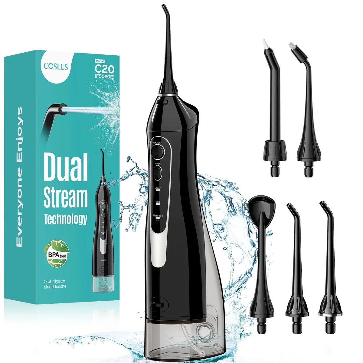  Waterpik W40 oral care 300ml rechargeable IPX7 waterproof white — product photo