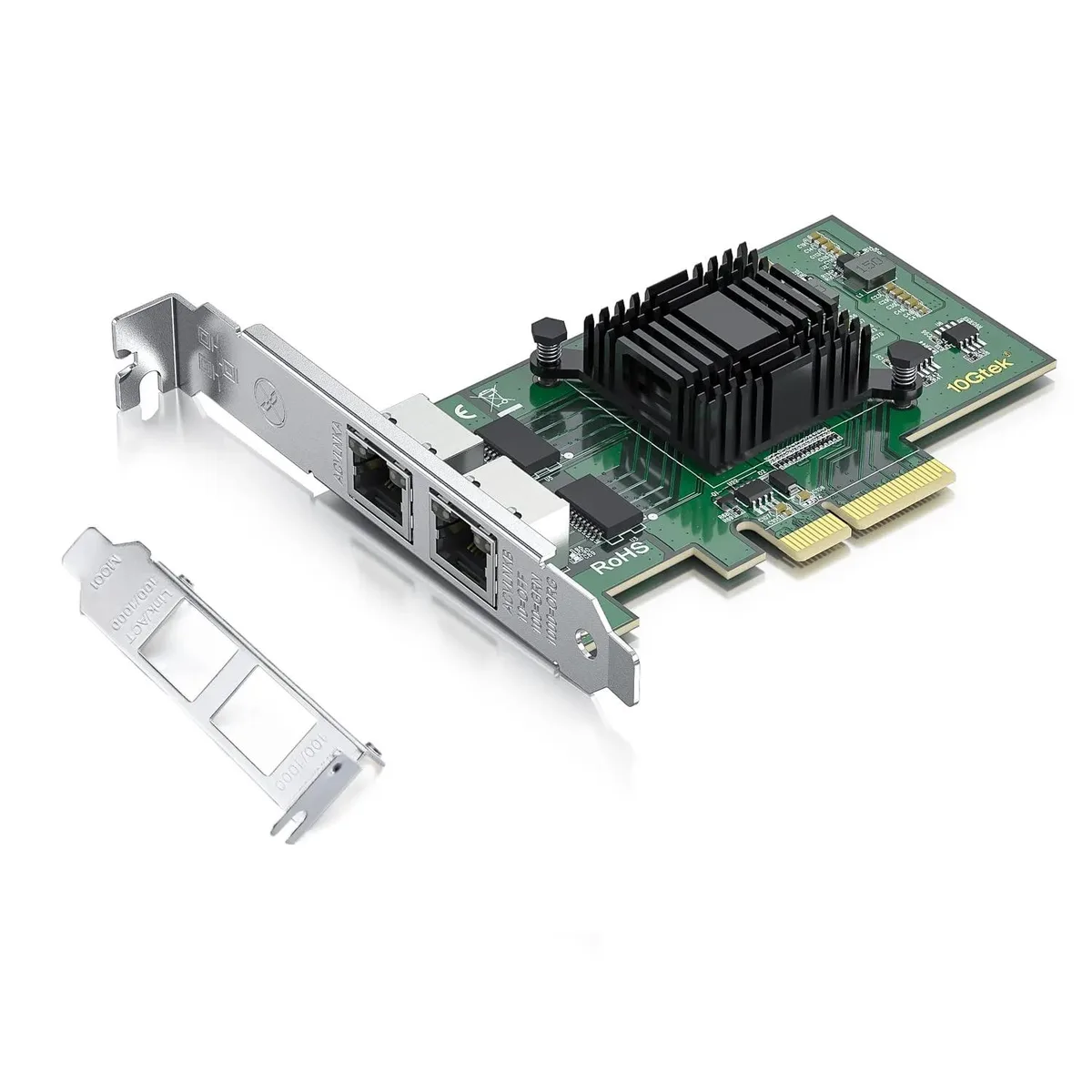 Unbranded Intel I350-AM2 Dual RJ45 PCIe 2.1 x4 Network Card — productfoto