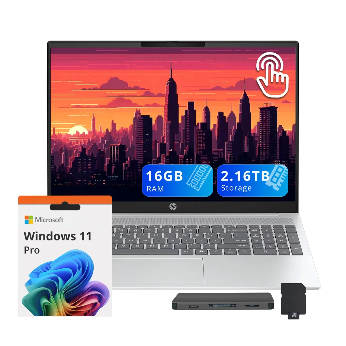 HP HP OmniBook 5 16" 2K Touchscreen Business Laptop Intel Core Ultra 5 225U 32GB 2.16TB Silver — foto produk