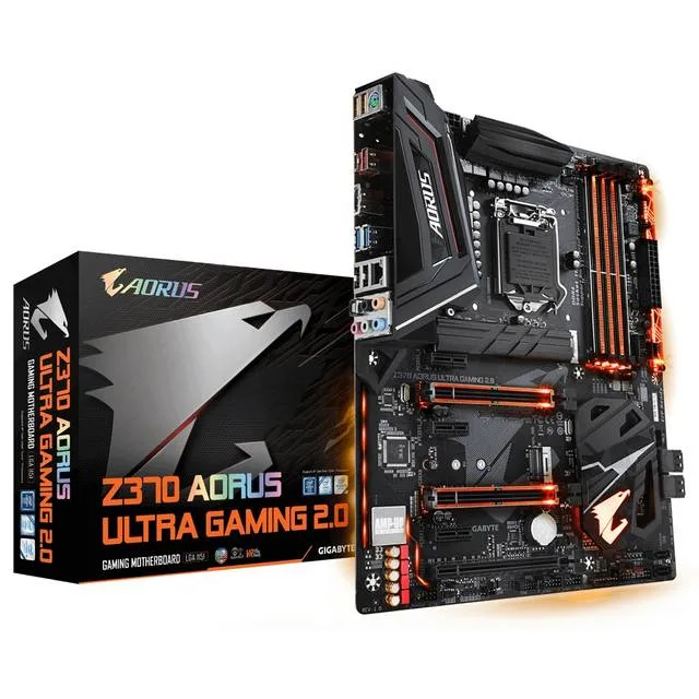 GIGABYTE GIGABYTE Z370 AORUS ULTRA GAMING 2.0 LGA1151 Z370 DDR4 Quad-GPU CrossFireX SLI SATA3 USB3.1 M.2 ATX Intel — product photo