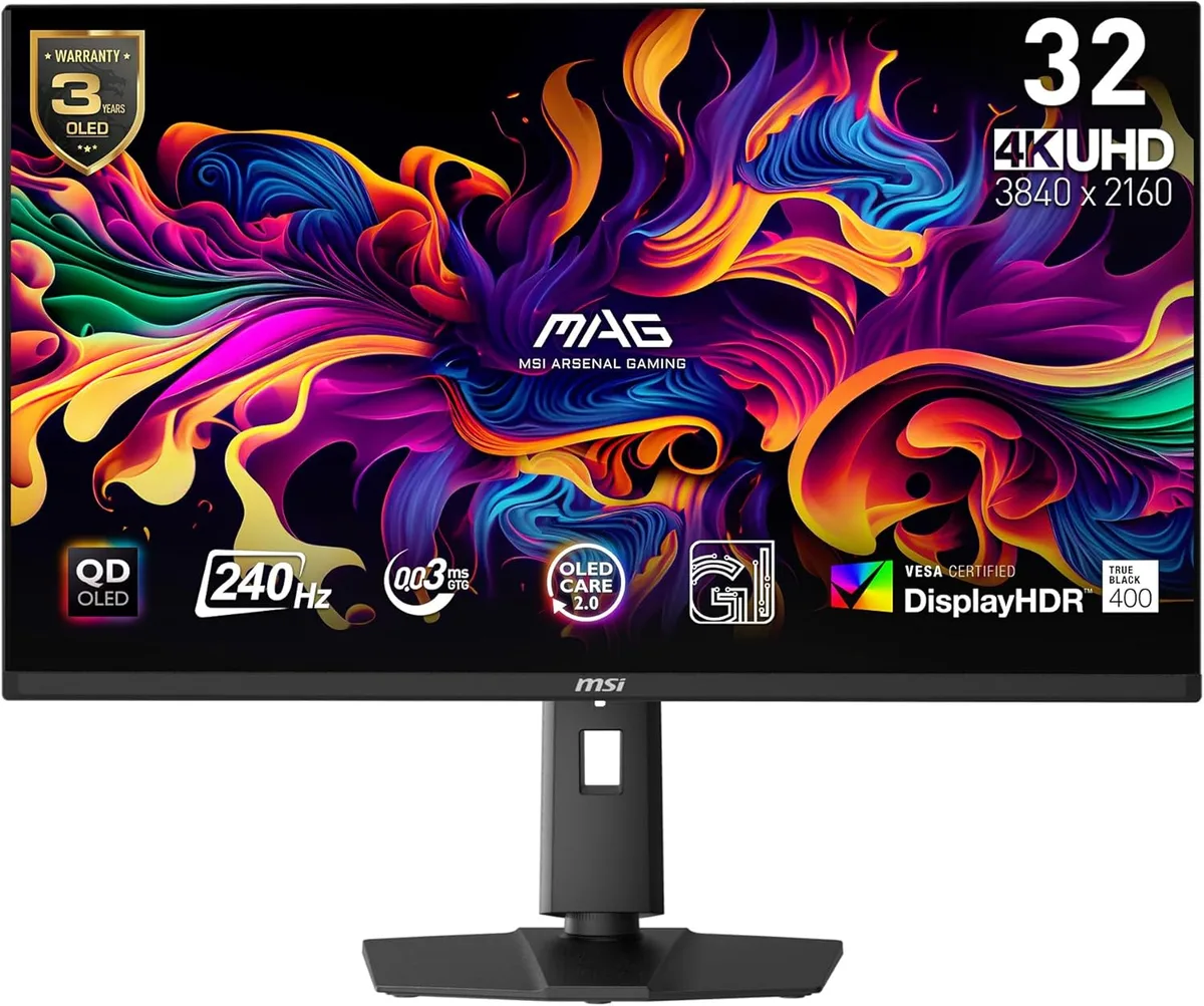 MSI MSI MAG 321UPX QD-OLED 32" 4K 240Hz gaming monitor — product photo