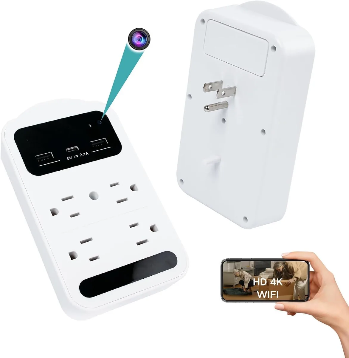 Ubiquiti Networks XN A-03-bt2 4K Hidden Spy Camera Outlet White — fotografie produktu