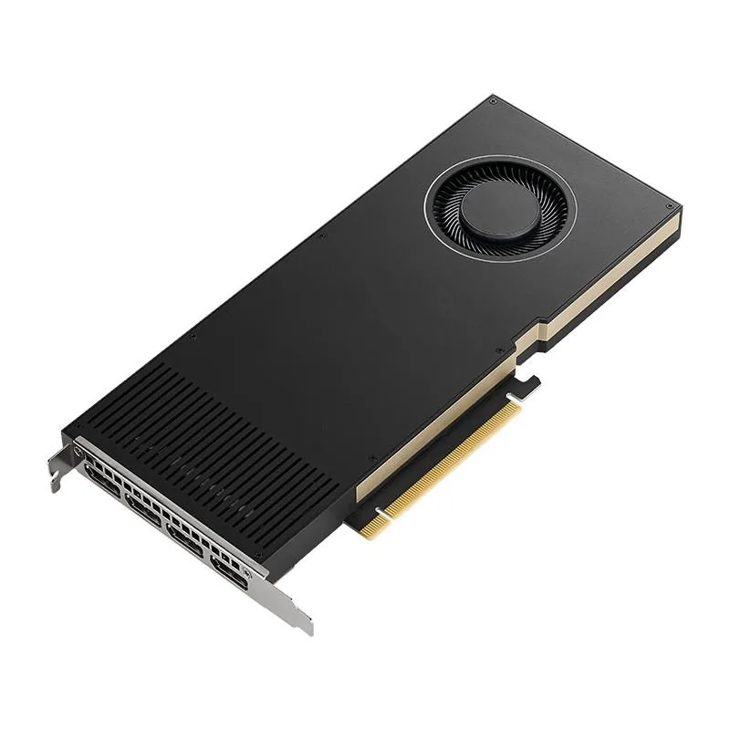 PNY RTX A4000 single-slot graphics card with four DisplayPort outputs
