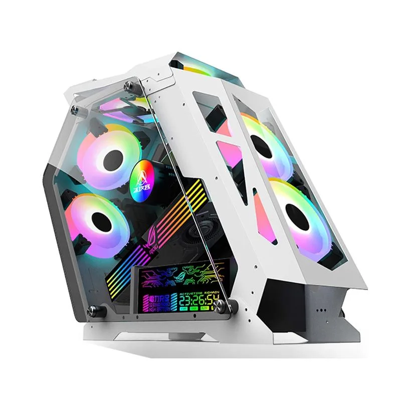 Corn Electronics Corn Electronics Alien Irregular Opened White Micro ATX Mini ITX PC Case — photo du produit