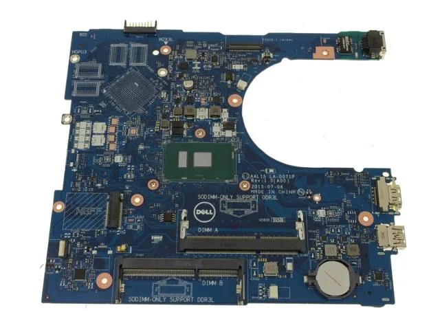 Green Dell motherboard with soldered Intel Core i5-6200U 2.3GHz chip