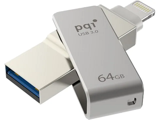 PQI PQI iConnect Mini 64GB USB 3.0 Lightning flash drive Iron Gray 6I04-064GR1001 — produktbilde