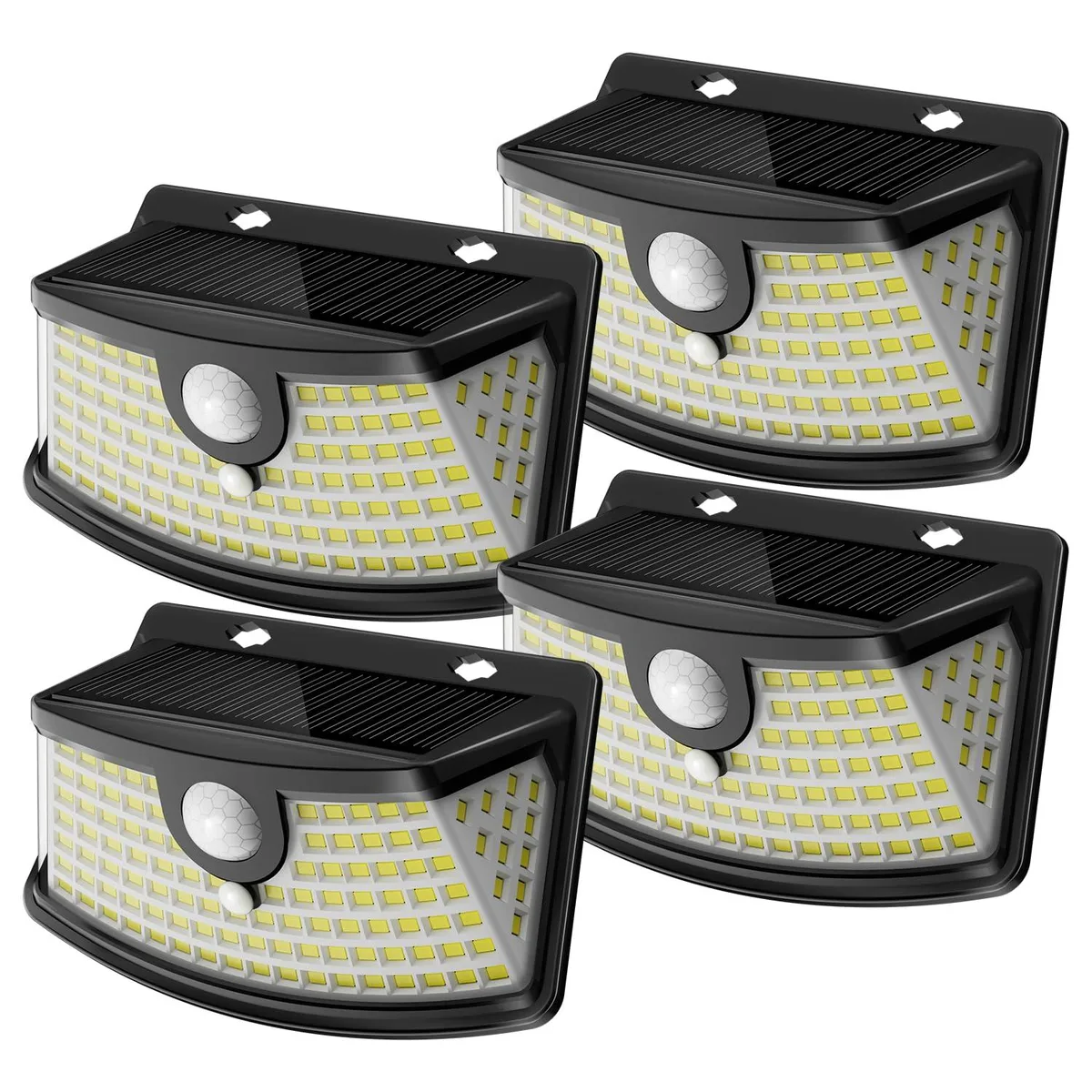  Aootek Solar Motion Sensor Lights 120 LEDs 270° IP65 Black Daylight White 4-Pack — termékfotó