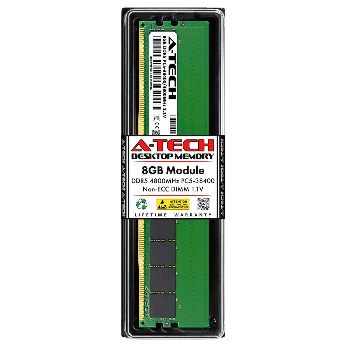A-Tech A-Tech 8GB DDR5 4800MHz CL40 288-Pin 1.1V Desktop RAM — product photo