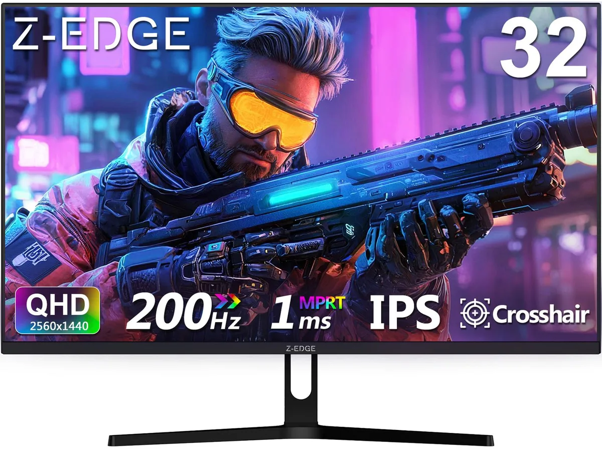 Flat 32-inch IPS gaming monitor with thin bezels and matte anti-glare finish