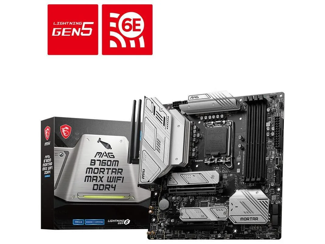 MSI MSI MAG B760M MORTAR MAX WIFI DDR4 Intel Motherboard — product photo