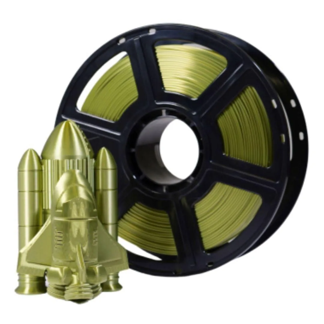 Coiled 1.75 mm PLA filament spool, metallic Patina Bronze finish