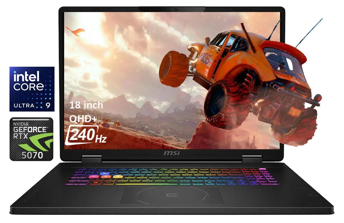 MSI MSI Crosshair 18 HX AI 18" QHD+ 240Hz RTX 5070 Core Ultra 9 275HX 32GB DDR5 2TB Gaming Laptop — product photo