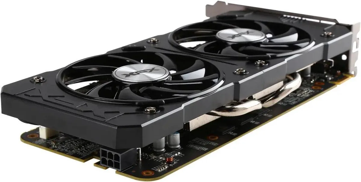 XFX Radeon R7 370 graphics card with dual-fan cooler and metal backplate