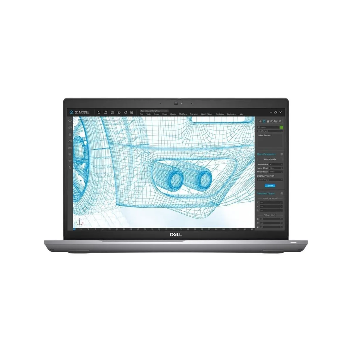 Grey Dell Precision 3561 15.6 inch laptop closed on a plain background